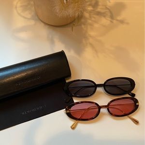WeWoreWhat Beach Sunglasses in Black & Dark Brown